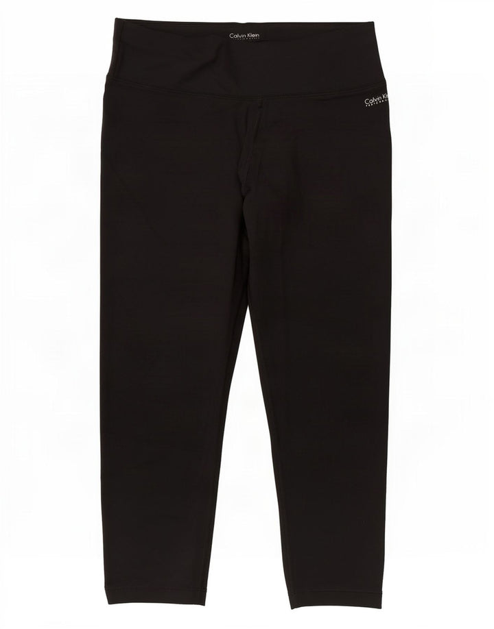 Calvin Klein Womens Capri Leggings UK 12 Medium Black