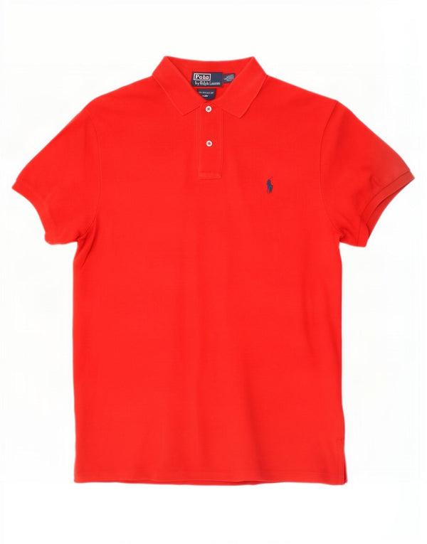Polo Ralph Lauren Mens Custom Fit Polo Shirt Large Red Cotton