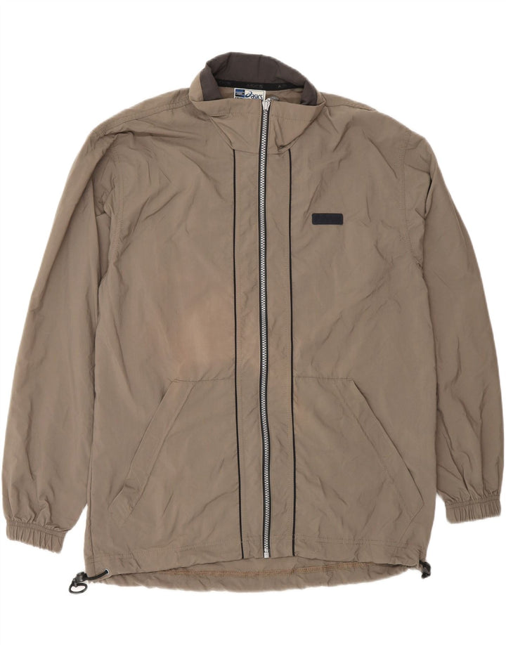 Asics Mens Tracksuit Top Jacket UK 36 Small Brown Polyamide