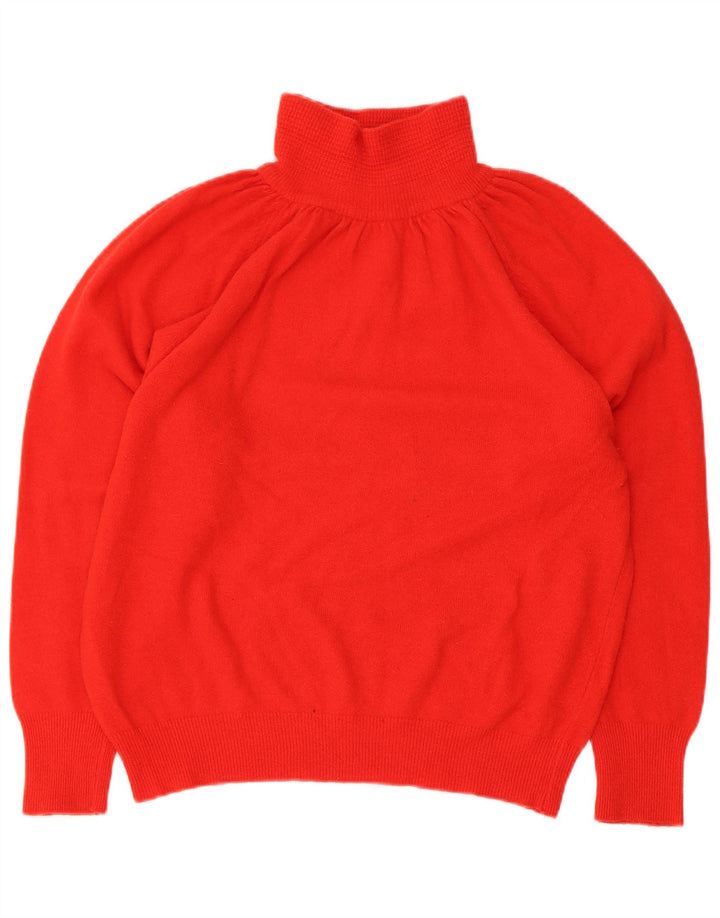 Vintage Womens Oversized Roll Neck Jumper Sweater IT 40 Small Red Wool