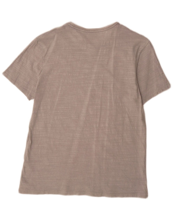 All Saints Mens T-Shirt Top Large Grey Flecked Cotton