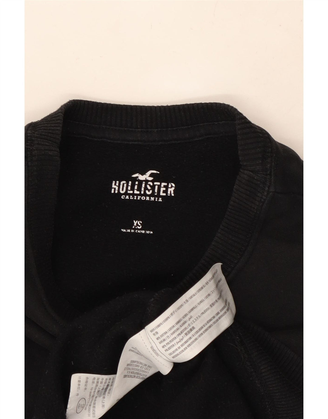 HOLLISTER Mens Sweatshirt Jumper XS Black Cotton