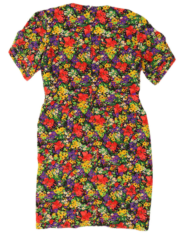 Vintage Womens Sheath Dress US 18 2XL Multicoloured Floral Polyester