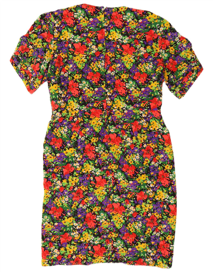Vintage Womens Sheath Dress US 18 2XL Multicoloured Floral Polyester