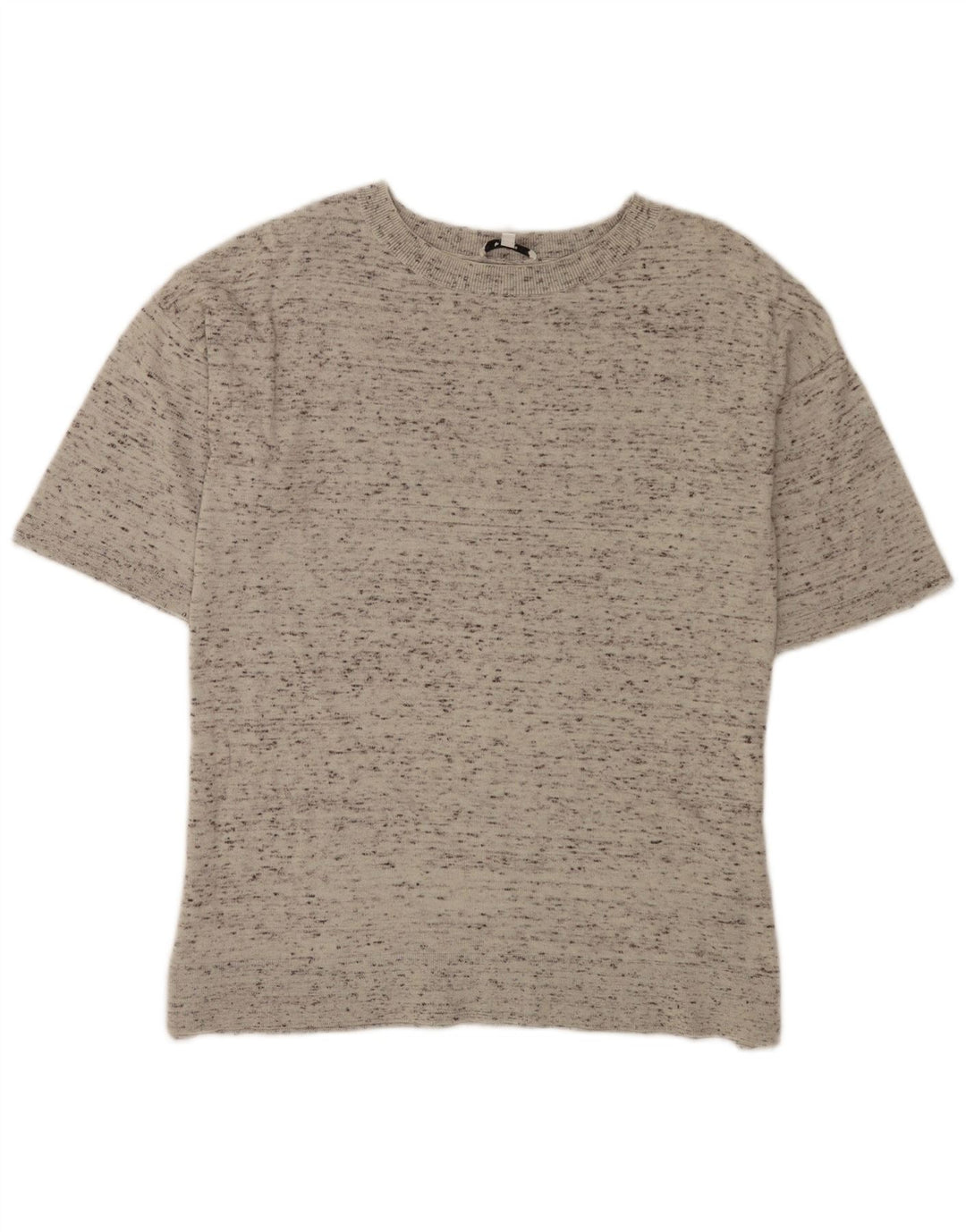 Reiss Womens T-Shirt Top UK 12 Medium Grey Flecked Cotton