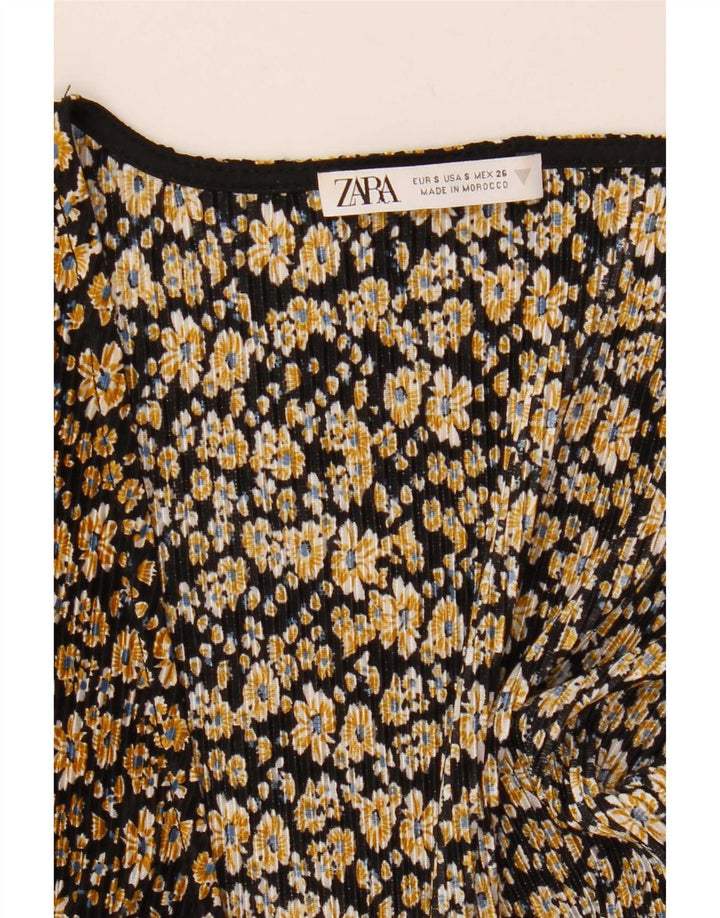 Zara Womens Jumpsuit UK 10 Small  Black Floral