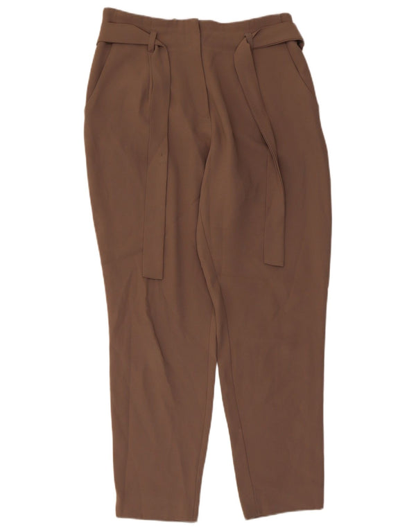 Topshop Womens Tapered Casual Trousers UK 10 Small W28 L27 Brown Polyester