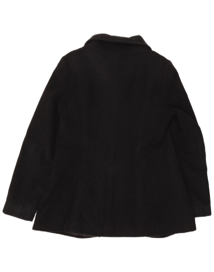 Zara Womens 3 Button Blazer Jacket UK 14 Large Black Wool