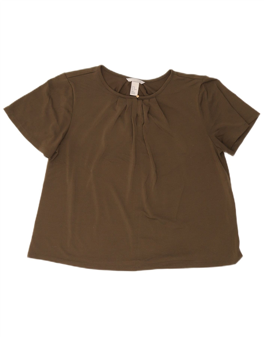 H&M Womens Blouse Top UK 14 Medium Khaki Polyester