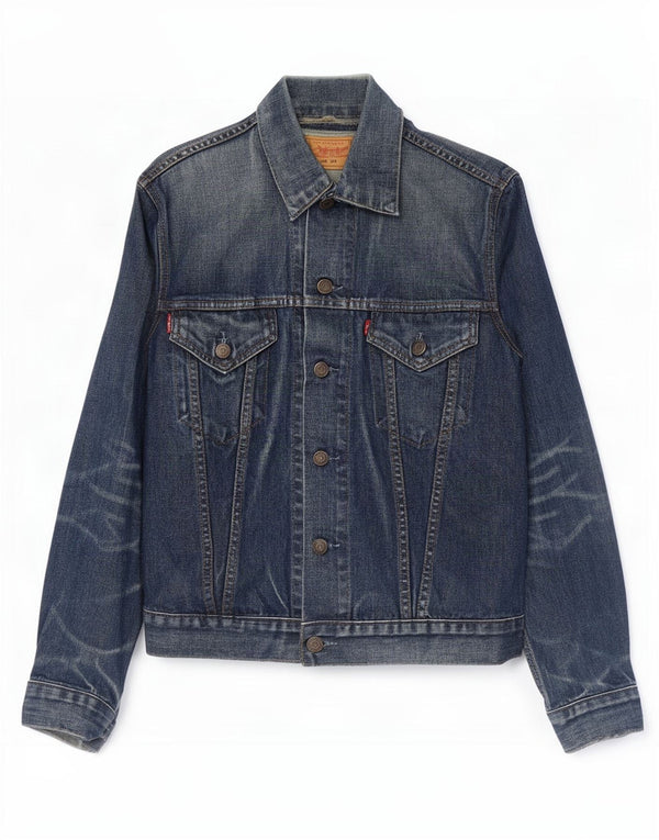Levi's Mens Denim Jacket UK 36 Small Navy Blue Cotton