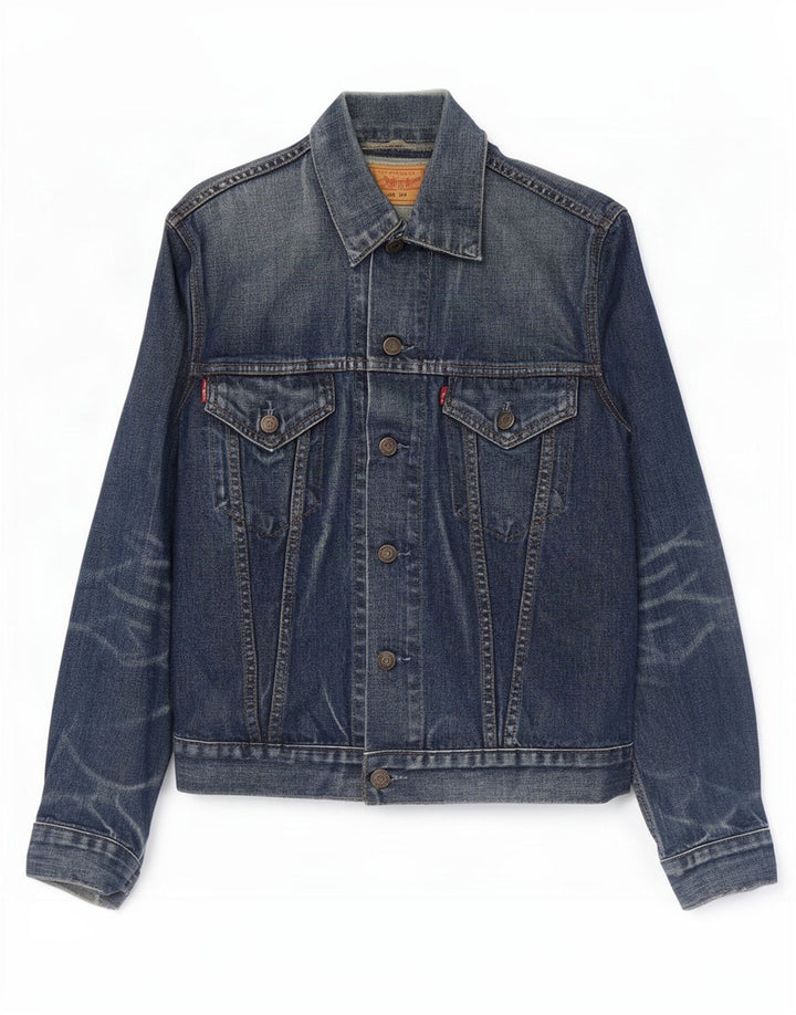 Levi's Mens Denim Jacket UK 36 Small Navy Blue Cotton