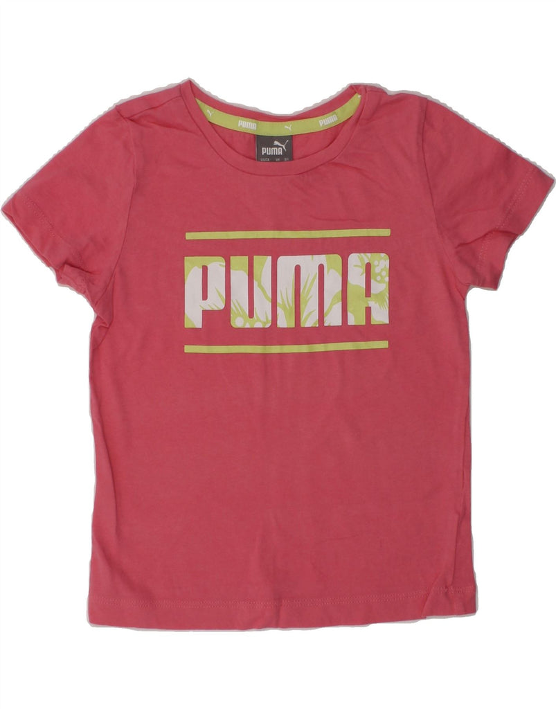 PUMA Girls Graphic T-Shirt Top 3-4 Years Pink | Vintage Puma | Thrift | Second-Hand Puma | Used Clothing | Messina Hembry 