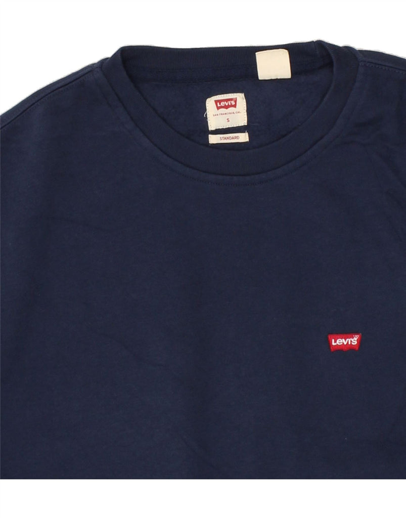 LEVI'S Mens Standard Sweatshirt Jumper Small Navy Blue Cotton Vintage Levi's and Second-Hand Levi's from Messina Hembry 