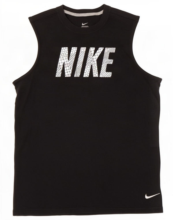 Nike Boys Graphic Vest Top 13-14 Years XL Black Cotton