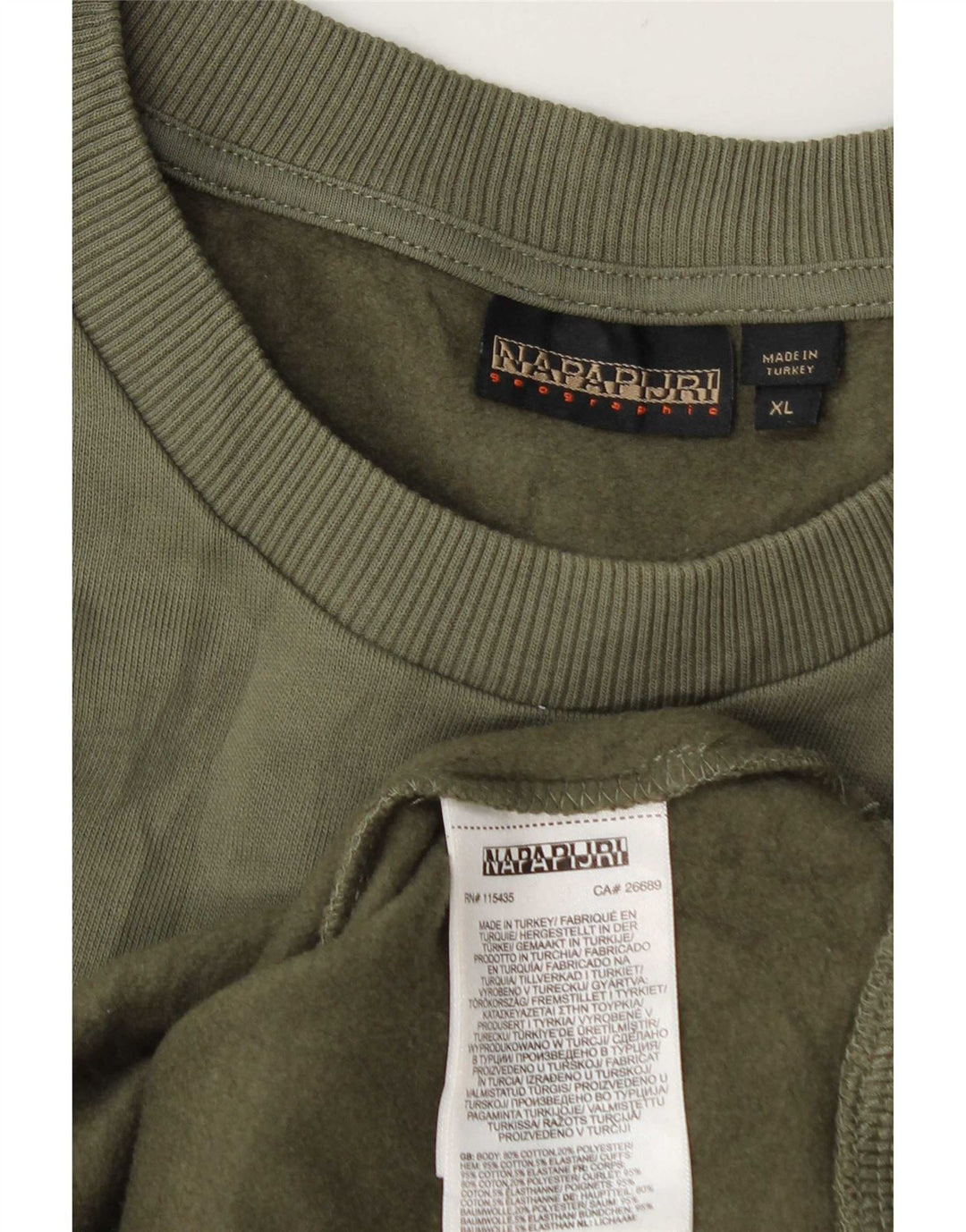 Napapijri Mens Sweatshirt Jumper XL Green Cotton