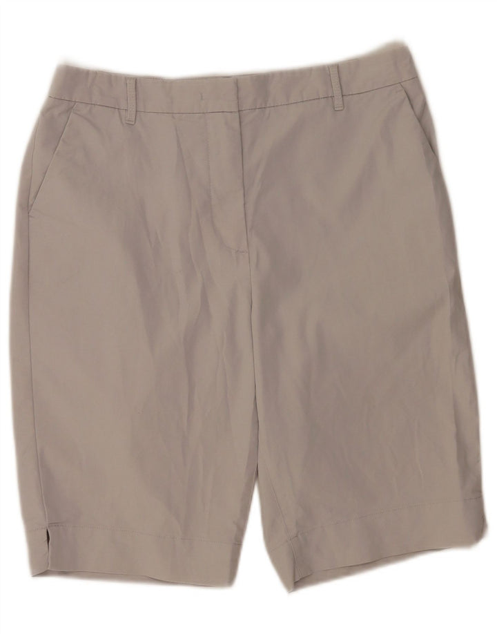 Marks & Spencer Womens Chino Shorts UK 12 Medium W30 Grey Cotton