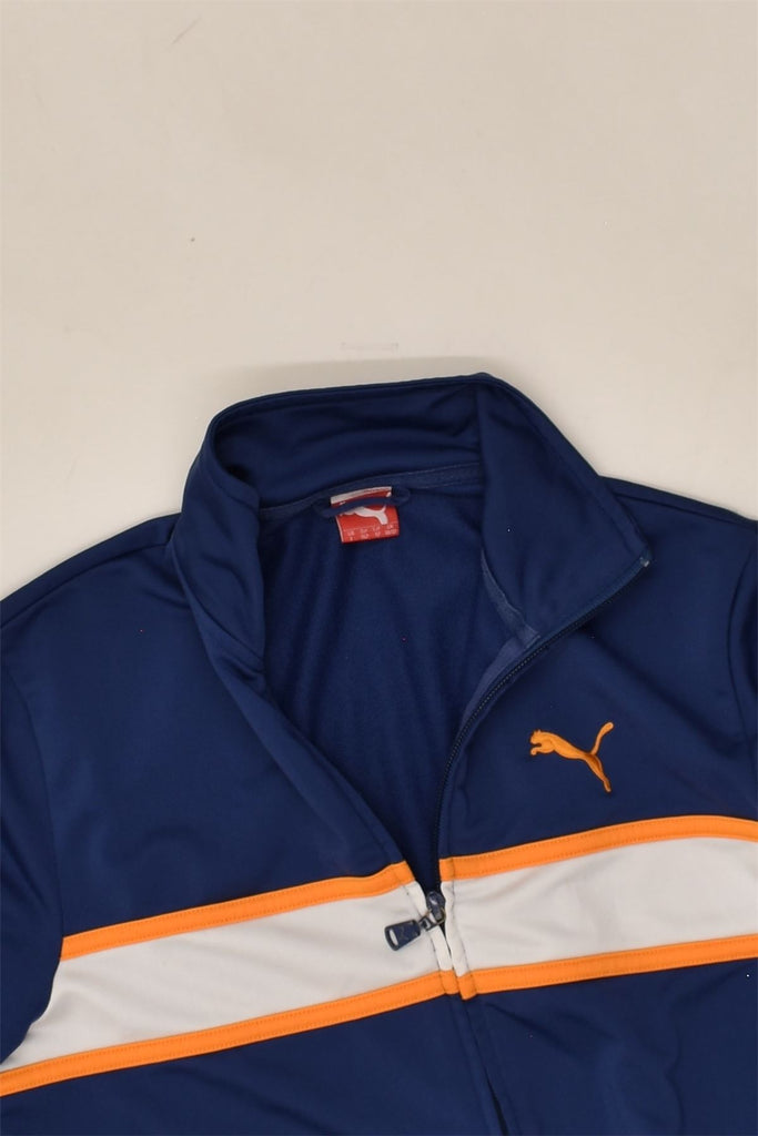 PUMA Womens Tracksuit Top Jacket UK 12 Medium  Blue Colourblock Polyester | Vintage Puma | Thrift | Second-Hand Puma | Used Clothing | Messina Hembry 