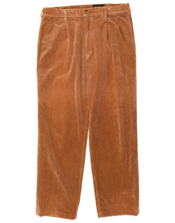 Eddie Bauer Mens Pegged Corduroy Trousers W34 L31 Brown Cotton