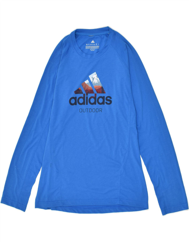 ADIDAS Mens Graphic Top Long Sleeve UK 40/42 Medium Blue | Vintage Adidas | Thrift | Second-Hand Adidas | Used Clothing | Messina Hembry 