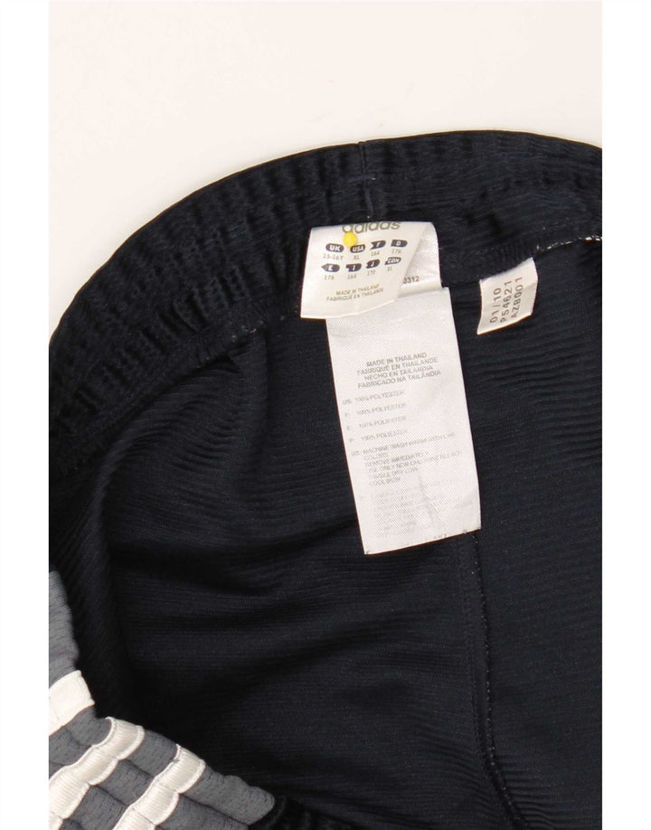 Adidas Boys Sport Shorts 15-16 Years Blue Colourblock Polyester