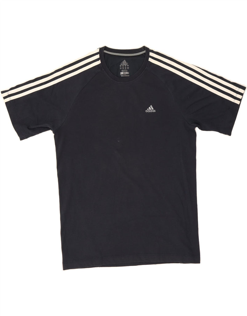 ADIDAS Mens Climalite T-Shirt Top Small Navy Blue Cotton Vintage Adidas and Second-Hand Adidas from Messina Hembry 
