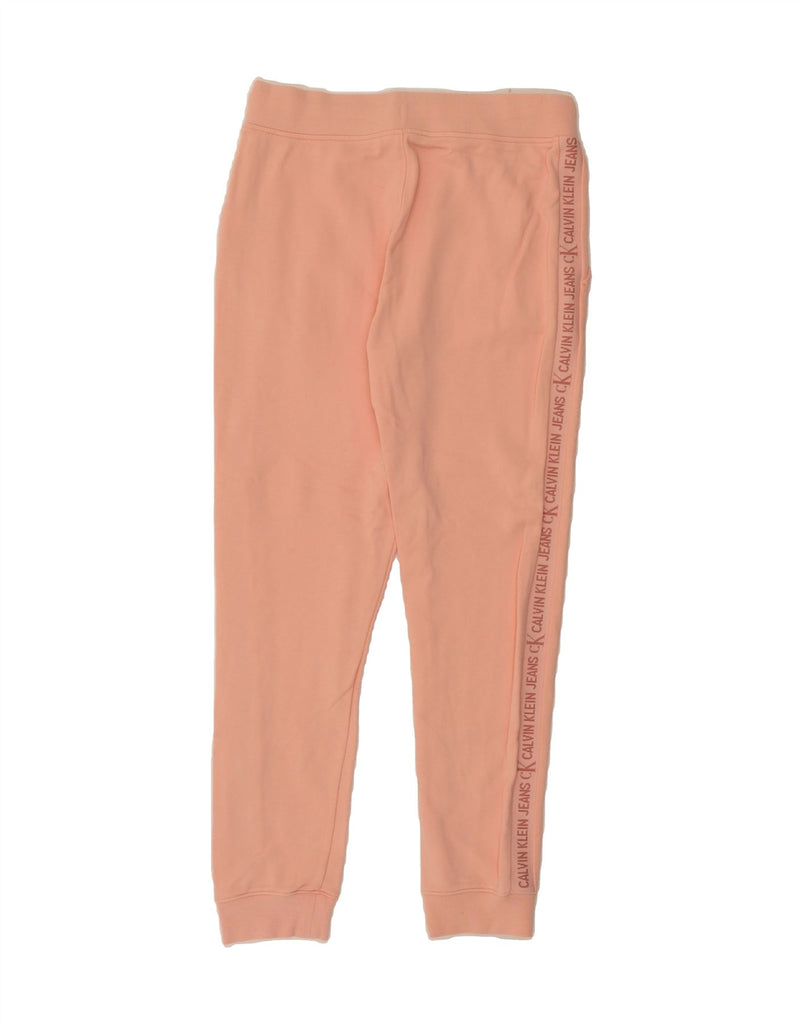 CALVIN KLEIN Womens Graphic Tracksuit Trousers Joggers UK 14 Medium  Pink Vintage Calvin Klein and Second-Hand Calvin Klein from Messina Hembry 