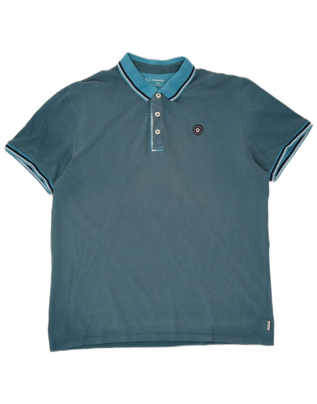 JACK & JONES Mens Polo Shirt XL Blue Cotton