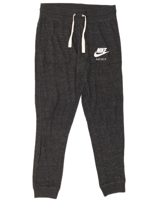 NIKE Womens Graphic Tracksuit Trousers Joggers UK 10 Small  Grey Flecked