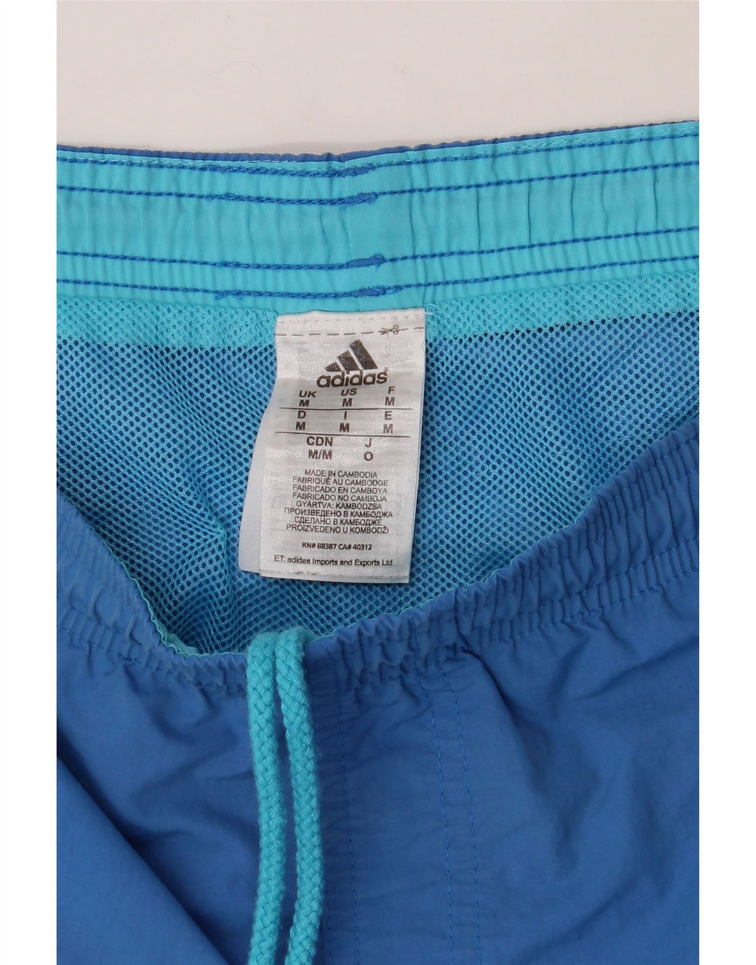 ADIDAS Mens Swimming Shorts Medium  Blue Polyamide Vintage Adidas and Second-Hand Adidas from Messina Hembry 