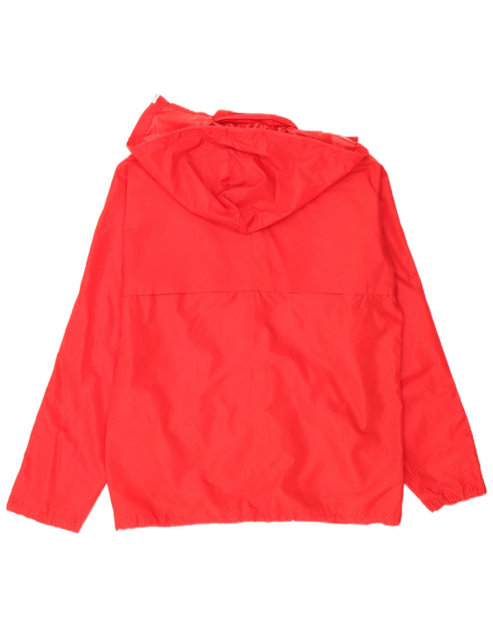 ADIDAS Womens Hooded Rain Jacket UK 16 Large Red Polyester