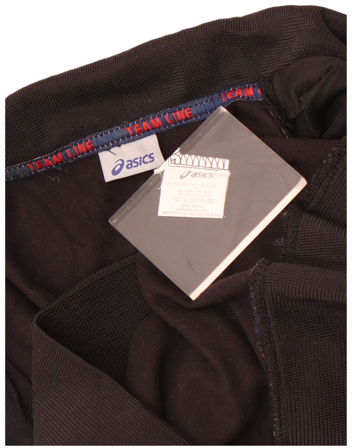 Asics Boys Tracksuit Top Jacket 11-12 Years Black Colourblock Polyester