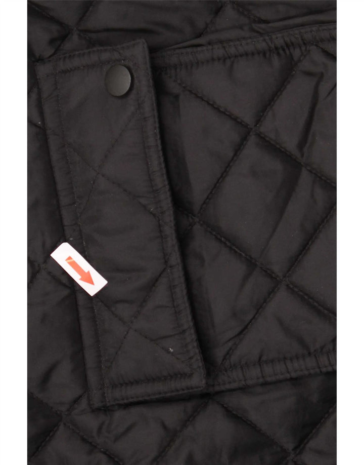 Vintage Mens Quilted Jacket UK 42 XL Black Nylon