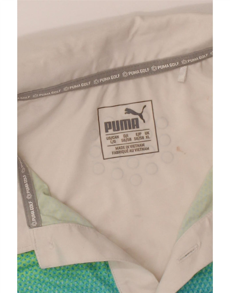 PUMA Mens Polo Shirt XL Blue Colourblock Polyester Vintage Puma and Second-Hand Puma from Messina Hembry 