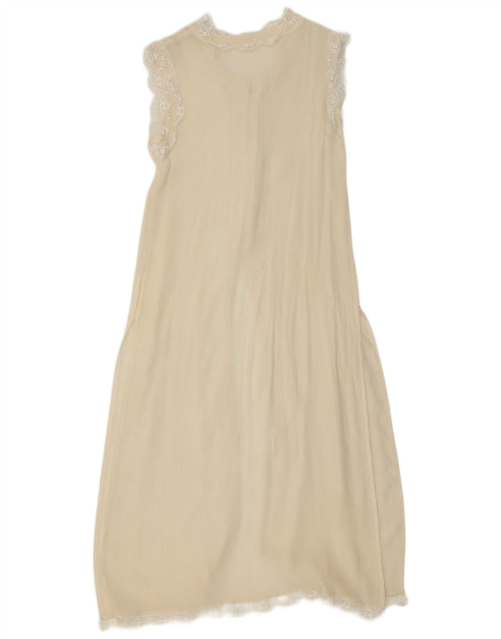 Vintage Womens Slip Dress UK 10 Small Off White