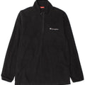 CHAMPION Mens Zip Neck Fleece Jumper Large Black Polyester