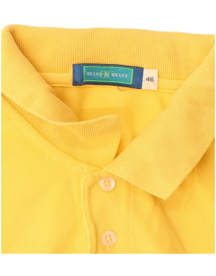 Belfe & Belfe Mens Polo Shirt IT 46 Small Yellow Cotton