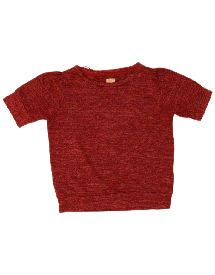 Zara Womens T-Shirt Top UK 10 Small Red Flecked Polyester