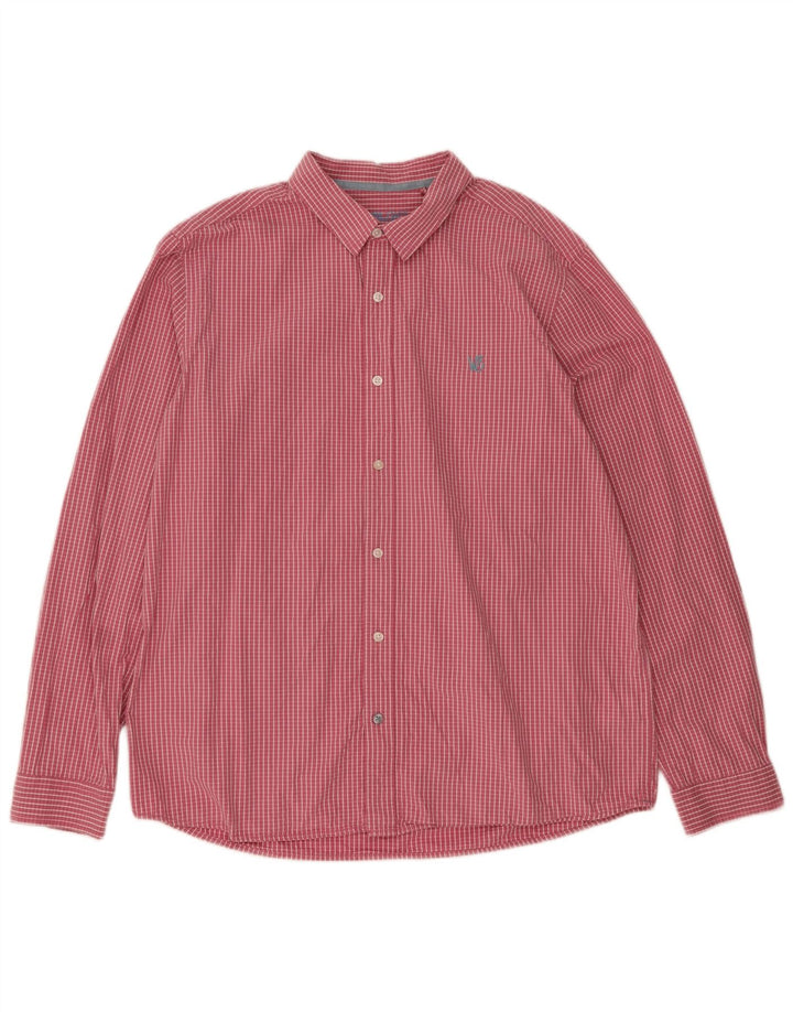 White Stuff Mens Shirt XL Pink Check Cotton