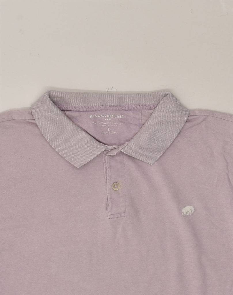 BANANA REPUBLIC Mens Polo Shirt Large Purple Cotton | Vintage Banana Republic | Thrift | Second-Hand Banana Republic | Used Clothing | Messina Hembry 