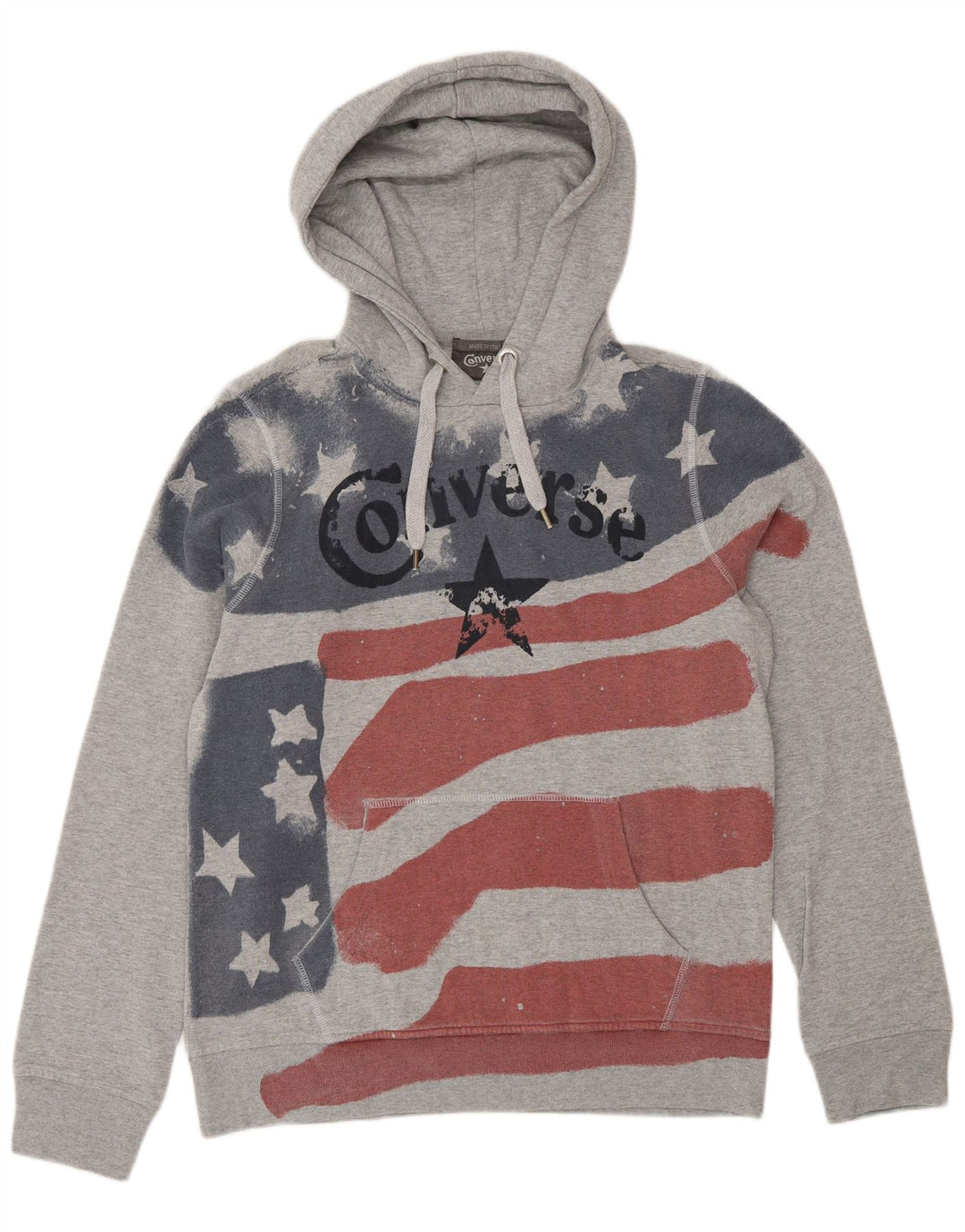 Converse Mens Graphic Hoodie Jumper Medium Grey