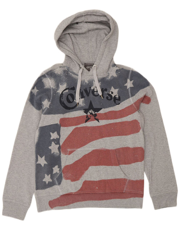 Converse Mens Graphic Hoodie Jumper Medium Grey