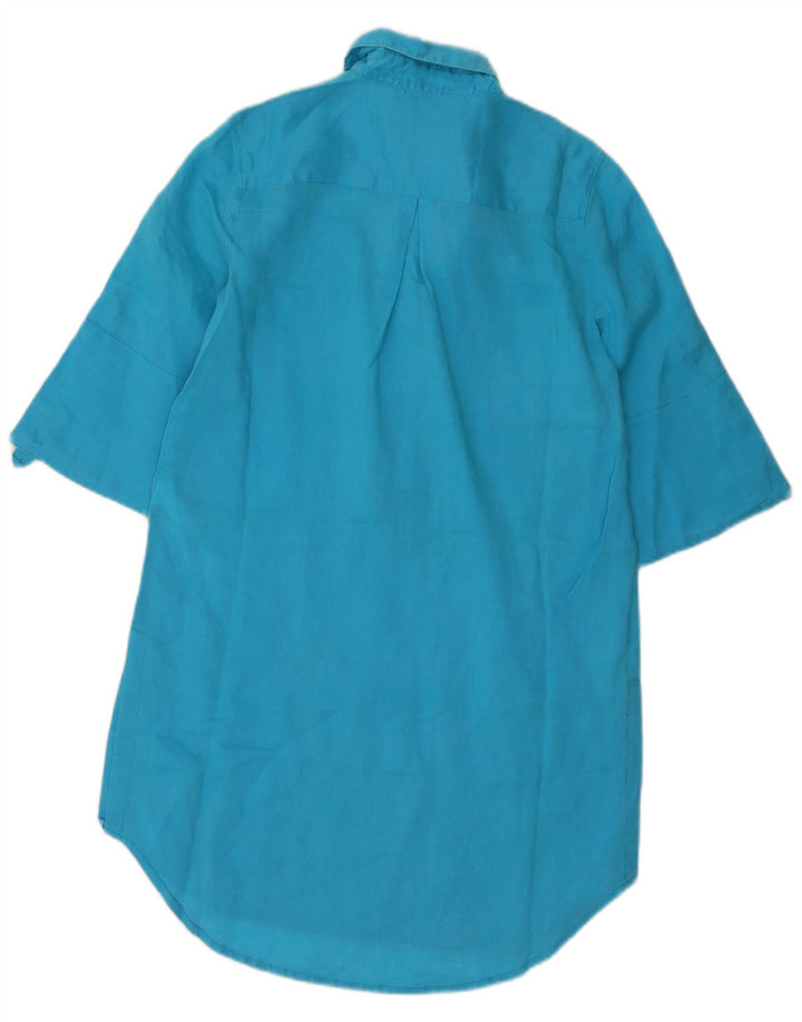 Zara Womens Pullover Shirt Dress UK 10 Small Blue Ramie