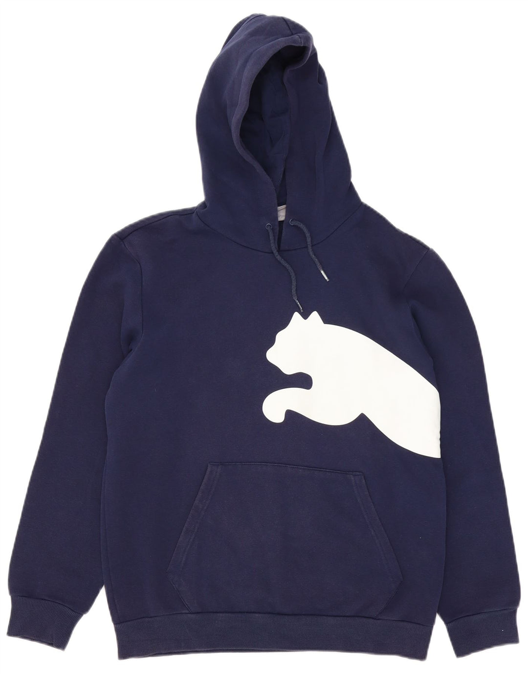 Puma Mens Graphic Hoodie Jumper Small Navy Blue Cotton
