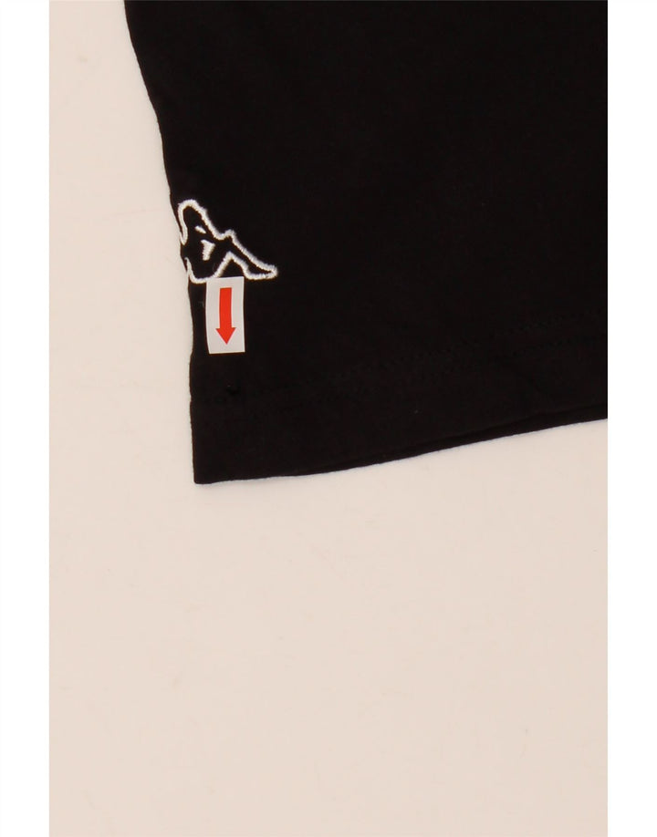 Kappa Mens Graphic T-Shirt Top Medium Black Cotton