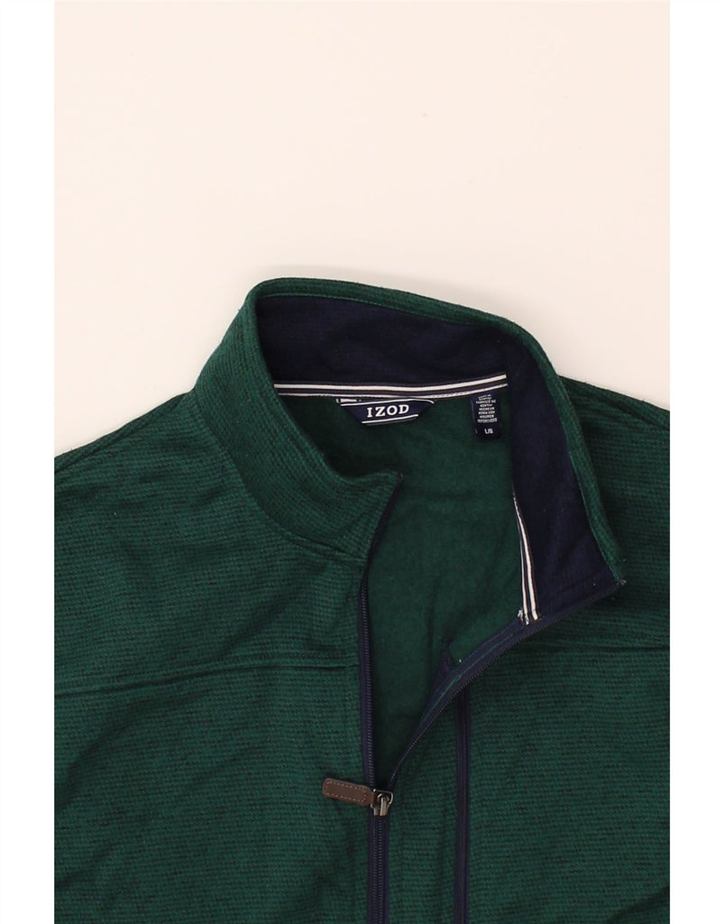 IZOD Mens Sleeveless Tracksuit Top Jacket Large Green Check Polyester Vintage Izod and Second-Hand Izod from Messina Hembry 