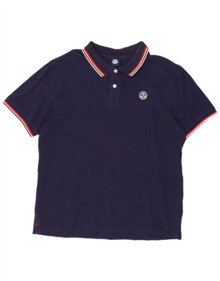 NORTH SAILS Mens Polo Shirt XL Navy Blue Cotton