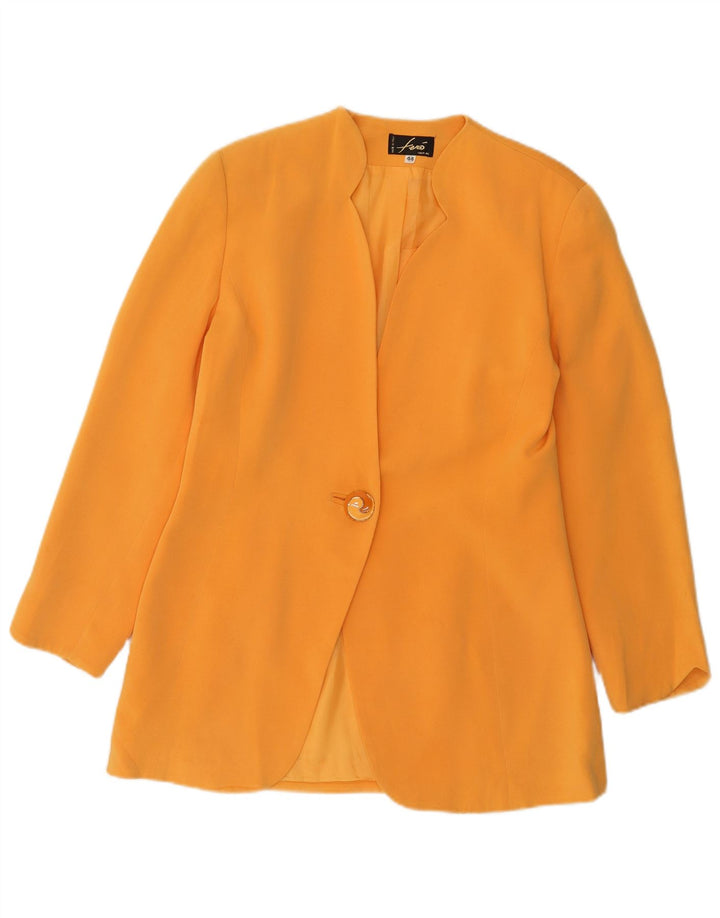 Vintage Womens 1 Button Blazer Jacket IT 44 Medium Orange Acetate