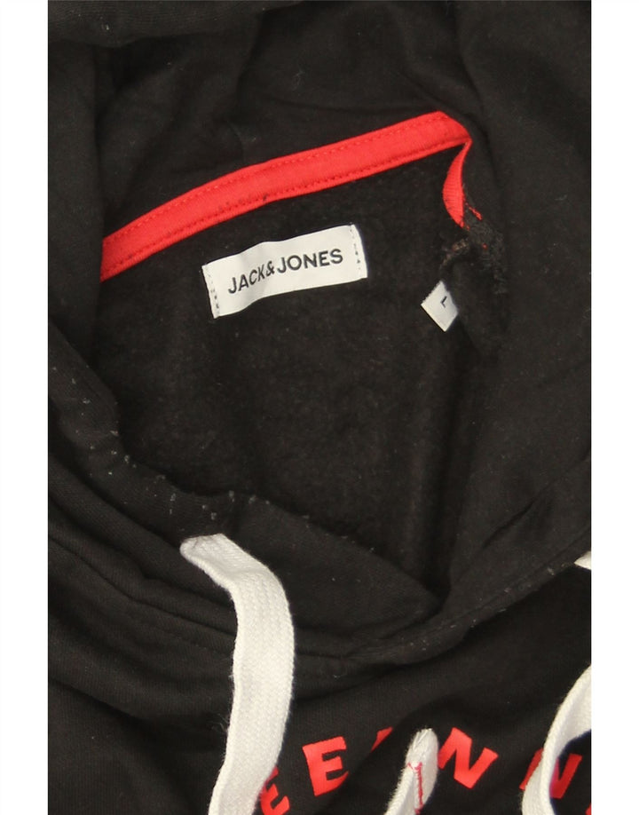 Jack & Jones Mens Graphic Hoodie Jumper Large Black