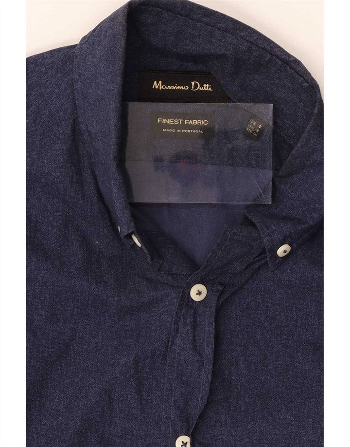 Massimo Dutti Mens Shirt Small Navy Blue