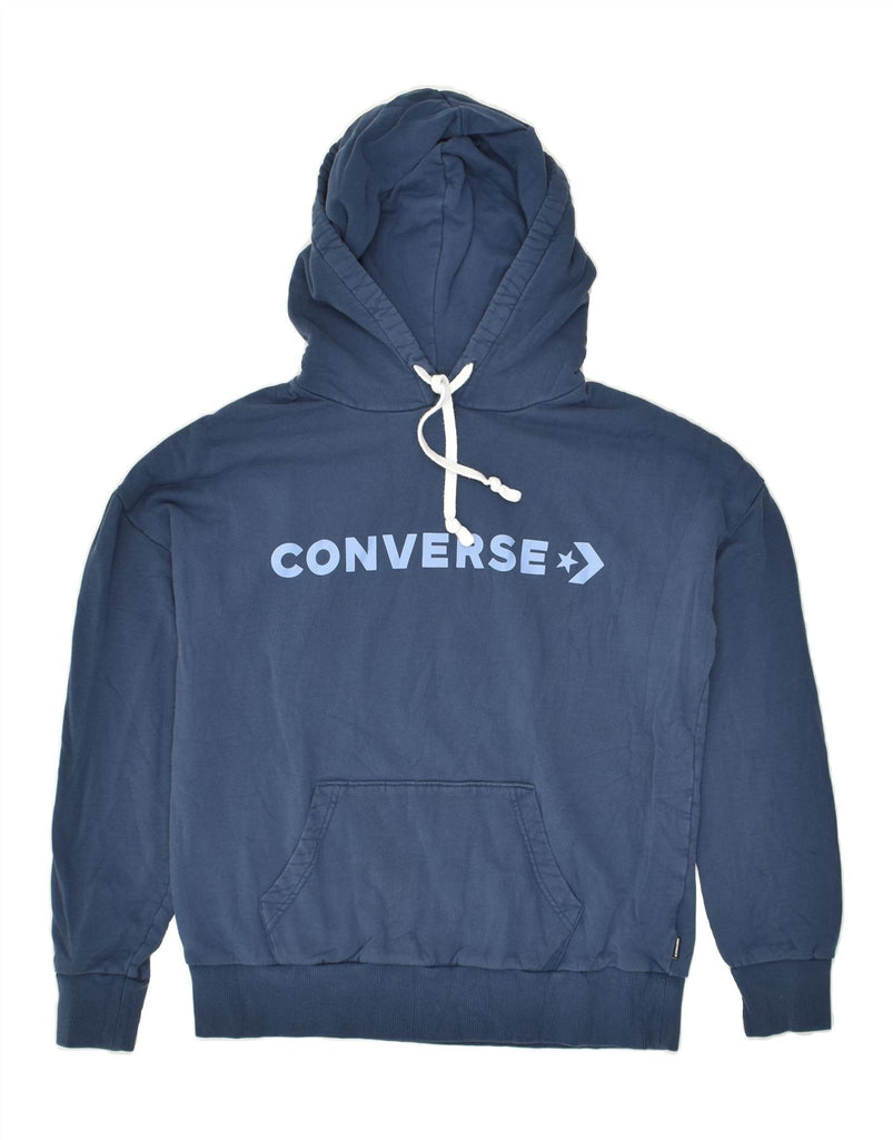 CONVERSE Mens Graphic Hoodie Jumper XS Navy Blue Cotton Vintage Converse and Second-Hand Converse from Messina Hembry 